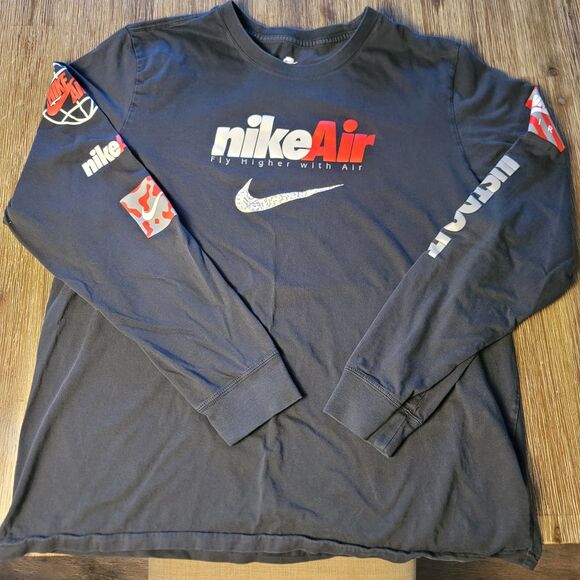 The Nike Tee Sportswear Swoosh By Air Long Sleeve T-Shirt White Men's XL - Picture 1 of 5